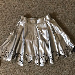 Metallic flare skirt